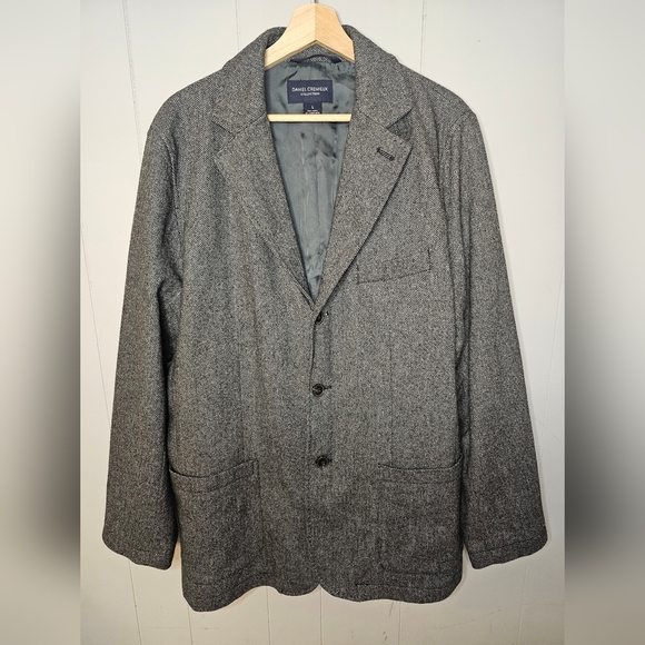Vintage Daniel Cremiux Wool 3 Button Gray Blazer, Large - Picture 1 of 9